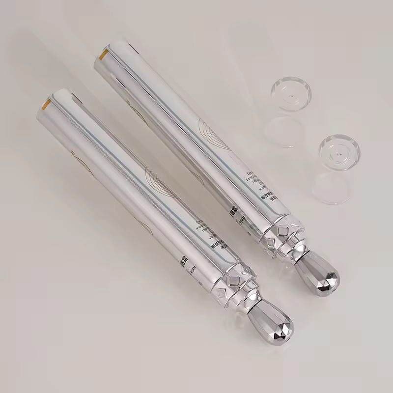 20ml 25ml Cosmetic Plastic Packaging Squeeze Eye Cream Tube Packaging With Massage Applicator