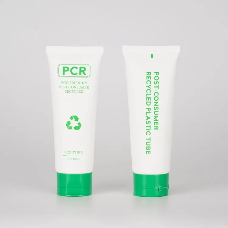 Eco Friendly Custom Colors Pcr Recyclable Material Empty Cosmetic Plastic Packaging Tubes Cream Tube