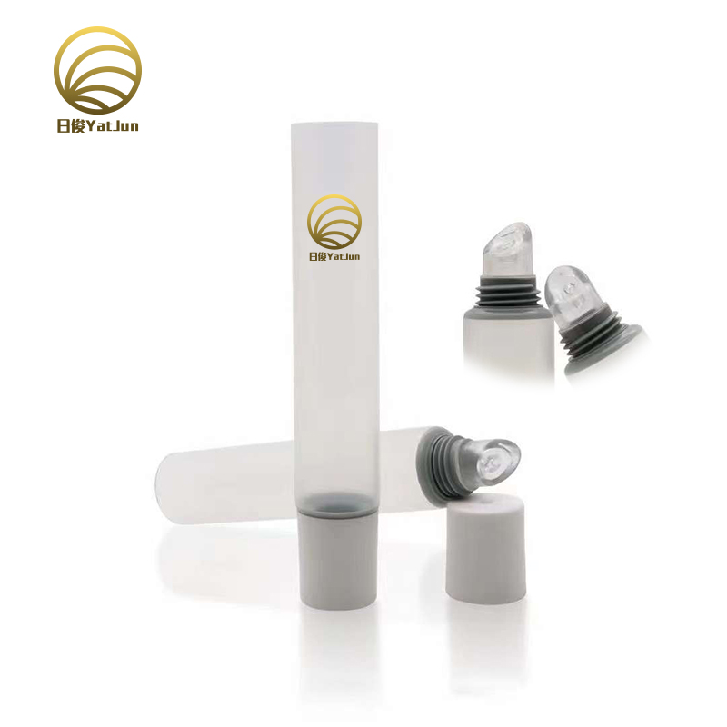 10ml 15ml cosmetic packaging skincare plastic empty PE tube with silicon applicator cap for lip balm