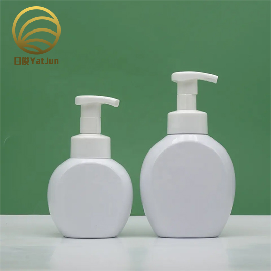 In stock 300ml 500ml oval round hand soap foam facial cleanser pump bottle