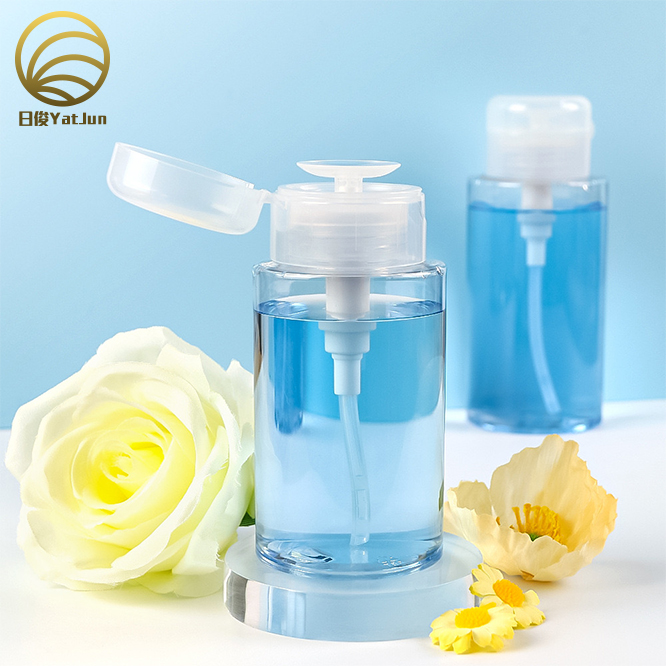 In stock 120ml 150ml 200ml 300ml clear nail Polish remover Toner Makeup remover pump plastic bottle