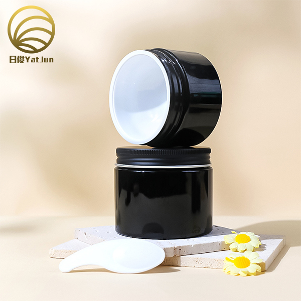 food grade D89 PET plastic black Jar with PP screw cap for 