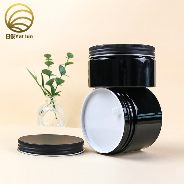 food grade D89 PET plastic black Jar with PP screw cap for 