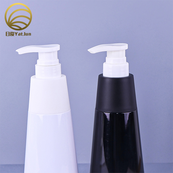 200ml 350ml White PET shampoo Plastic Bottle Black with Pump Cap in stock for Shower Gel packaging