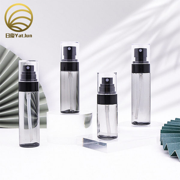 wholesale price Clear Black PET empty plastic bottle for skincare packaging with pump cap in stock