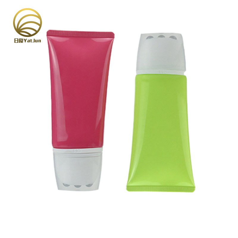 120ml 250ml cosmetic packaging plastic empty oval tube with steel ball massage cap for skincare