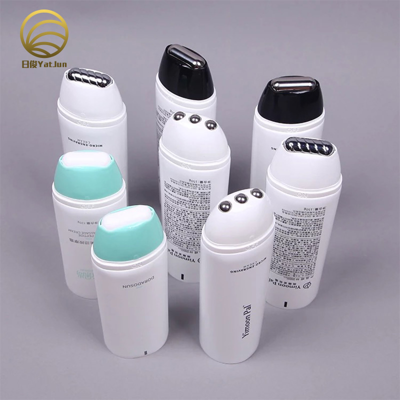 120ml 250ml cosmetic packaging plastic empty oval tube with steel ball massage cap for skincare