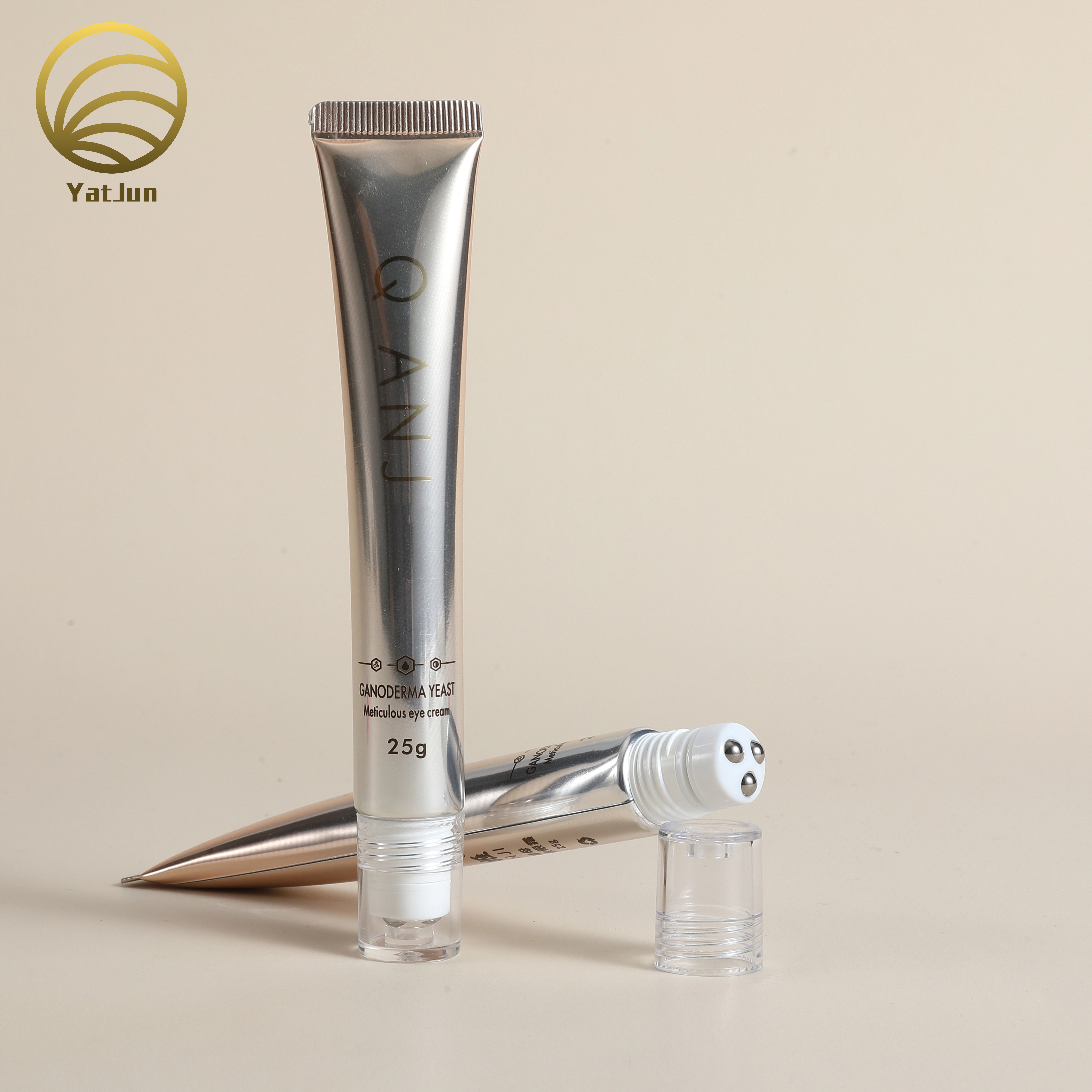 Empty Eye Cream Tubes Custom 3-Roller Stainless Steel Massage Head Cosmetic Packaging OEM/ODM 