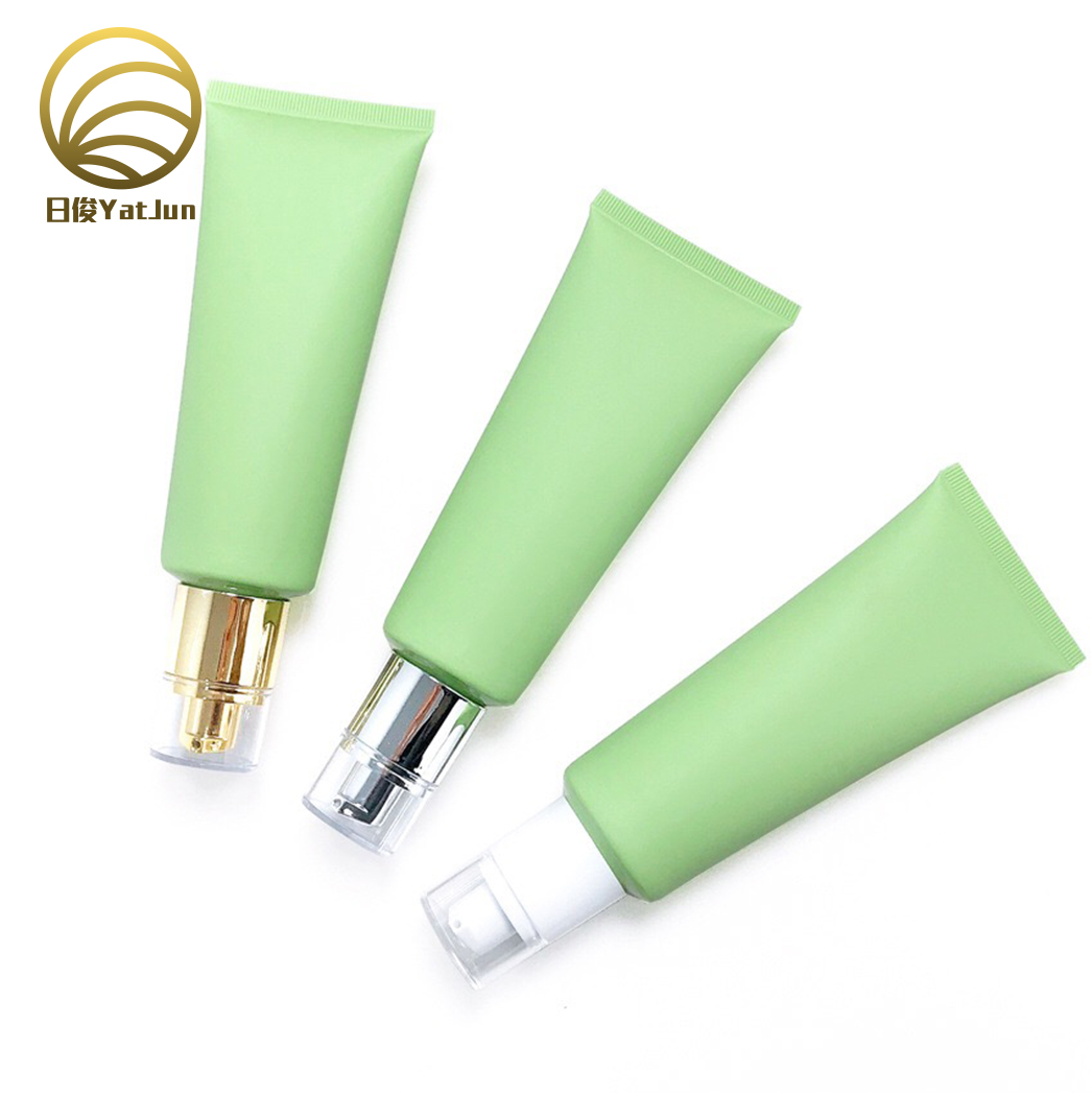 Matte Green Eco-Friendly Squeeze Tube-Airless Pump for Eye Cream&Serum|Sugarcane-Based Skincare tube