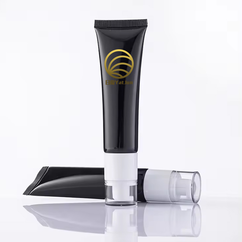 Black PE & Aluminum Hybrid Airless Tube – Eco-Friendly Eye Cream & Serum Packaging | Sugarcane-Based