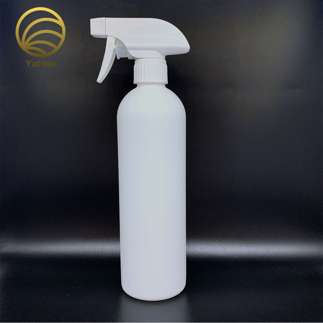 HDPE Cylindrical Spray Bottle with Adjustable Nozzle–Horizontal Neck Design for Household Cleaner 
