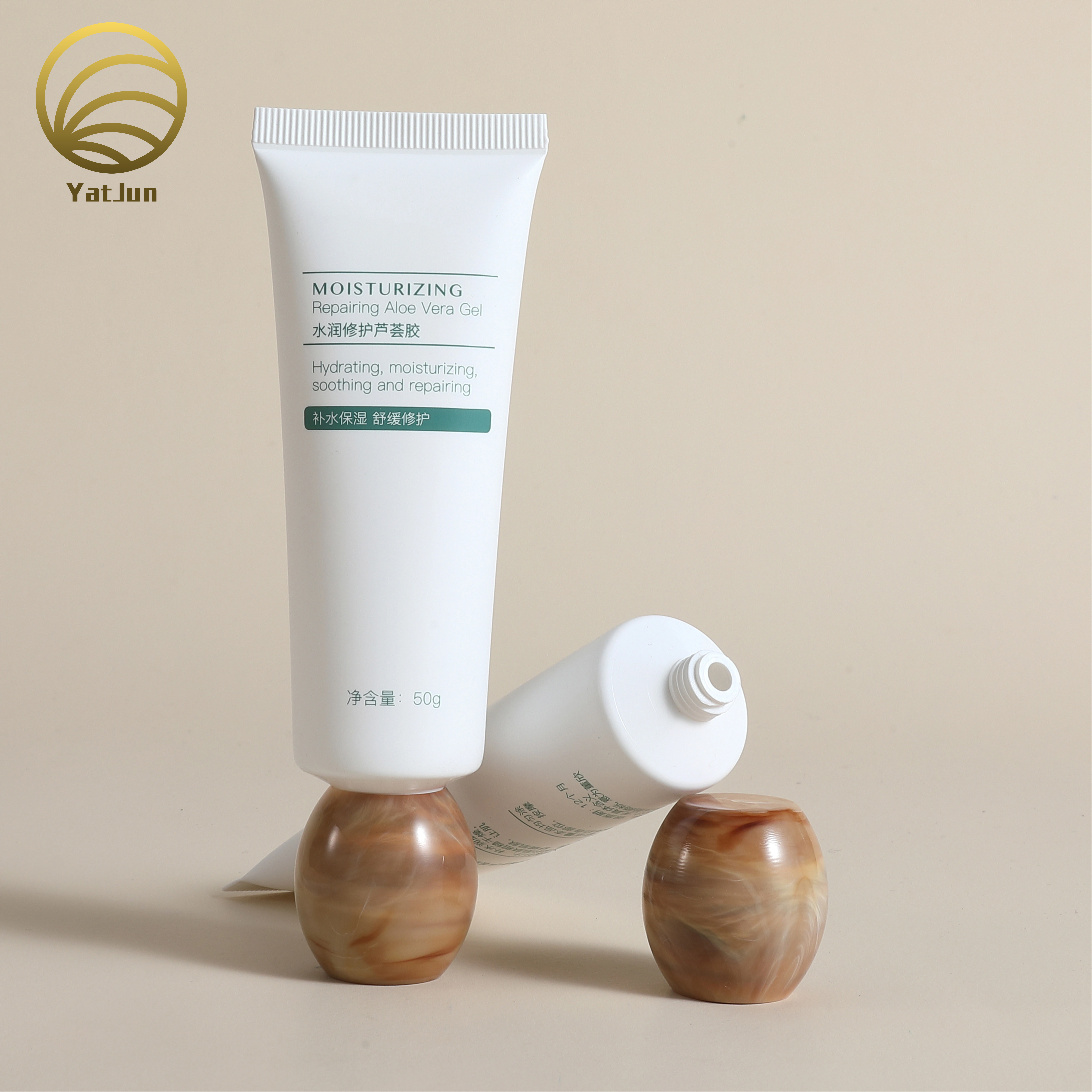 Wood Cap Cosmetic Tubes - 50ml/100ml Laminated Plastic Cream Packaging for Luxury Skincare & Balms