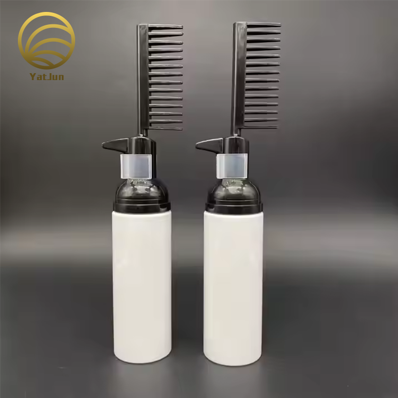 230ml PET Bottle with Attached Comb - For Hair Dye, Gel & Softener | Dual-Function Packaging