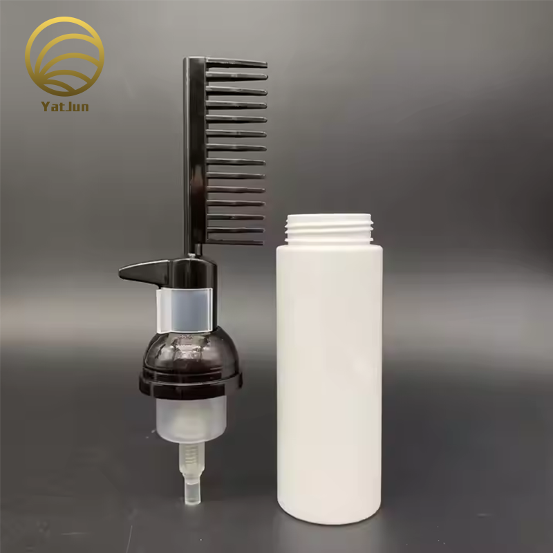 230ml PET Bottle with Attached Comb - For Hair Dye, Gel & Softener | Dual-Function Packaging
