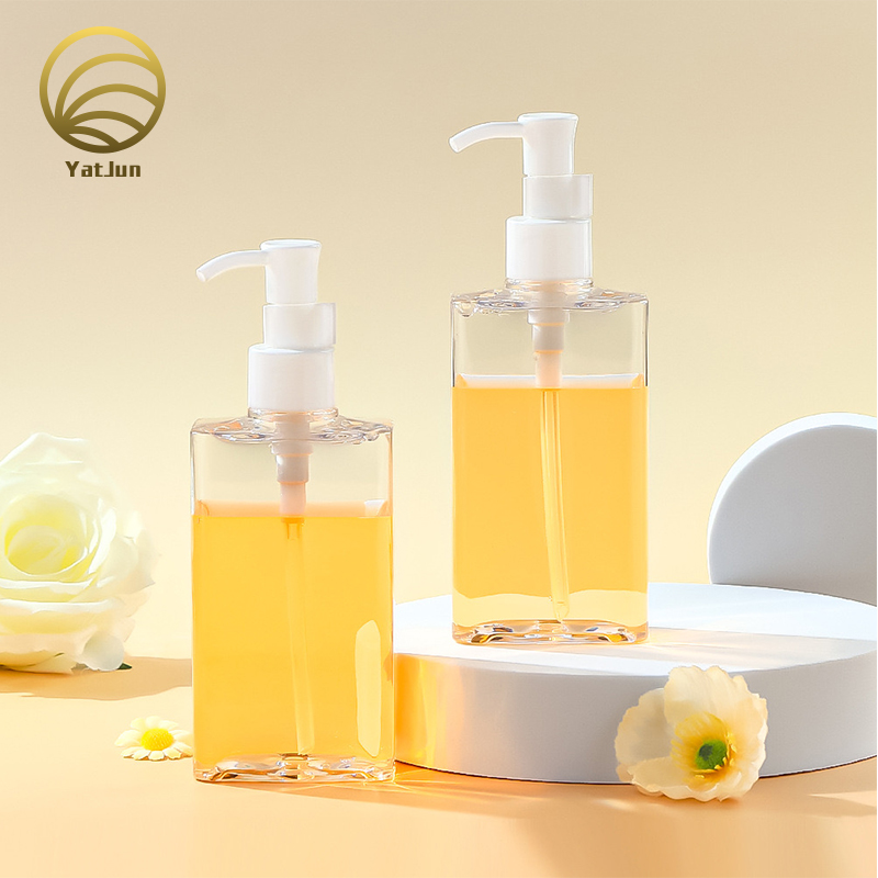 150ml/200ml PETG Clear Square Pump Bottle | Premium Cosmetic Packaging | Leak-Proof DispenserBottle 