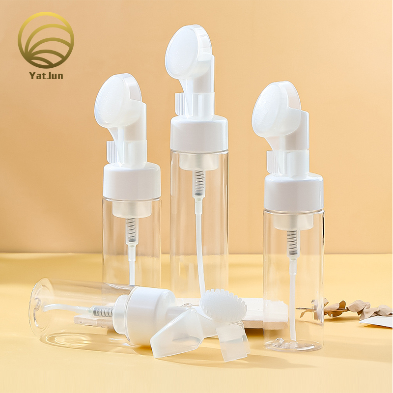 100ml-250ml PET Bottle with Brush Cap | All-in-One Cosmetic Packaging | Precise Application Brush