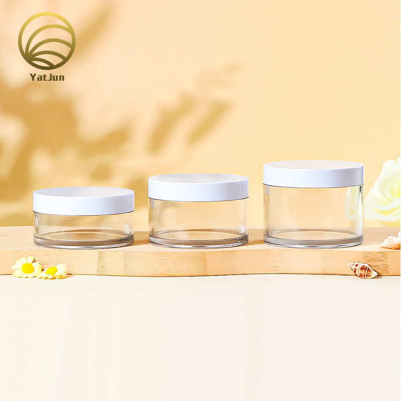 100g-250g Clear Cosmetic Jar | Premium PET/PP/Glass Material | Wide-Mouth Design | Leak-Proof Lid