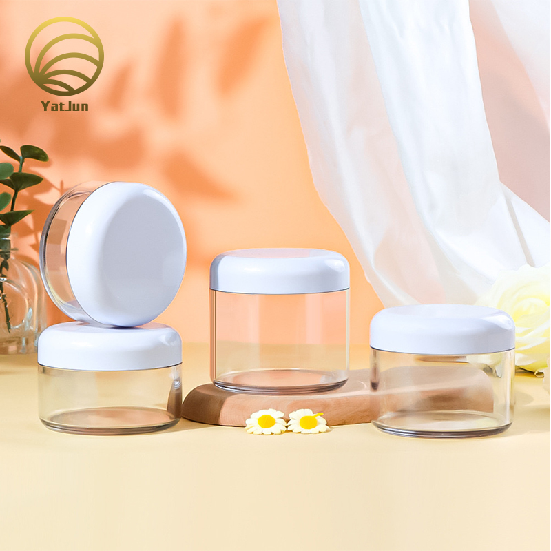 100g-250g Clear Cosmetic Jar | Premium PET/PP/Glass Material | Wide-Mouth Design | Leak-Proof Lid