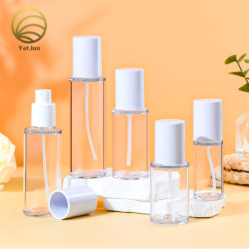 Crystal Clear 30ml-120ml PETG Bottles - Premium Serum & Lotion Packaging w/ Gold Pump