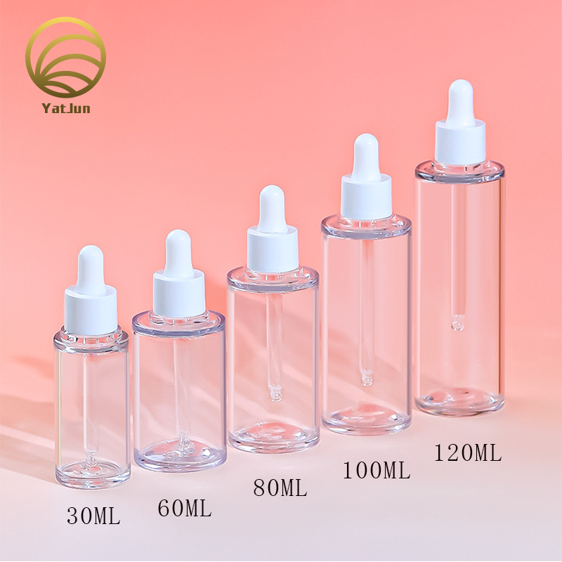 Clear PET Dropper Bottles 30ml-120ml | Custom Logo & Colored Caps Available | Low MOQ