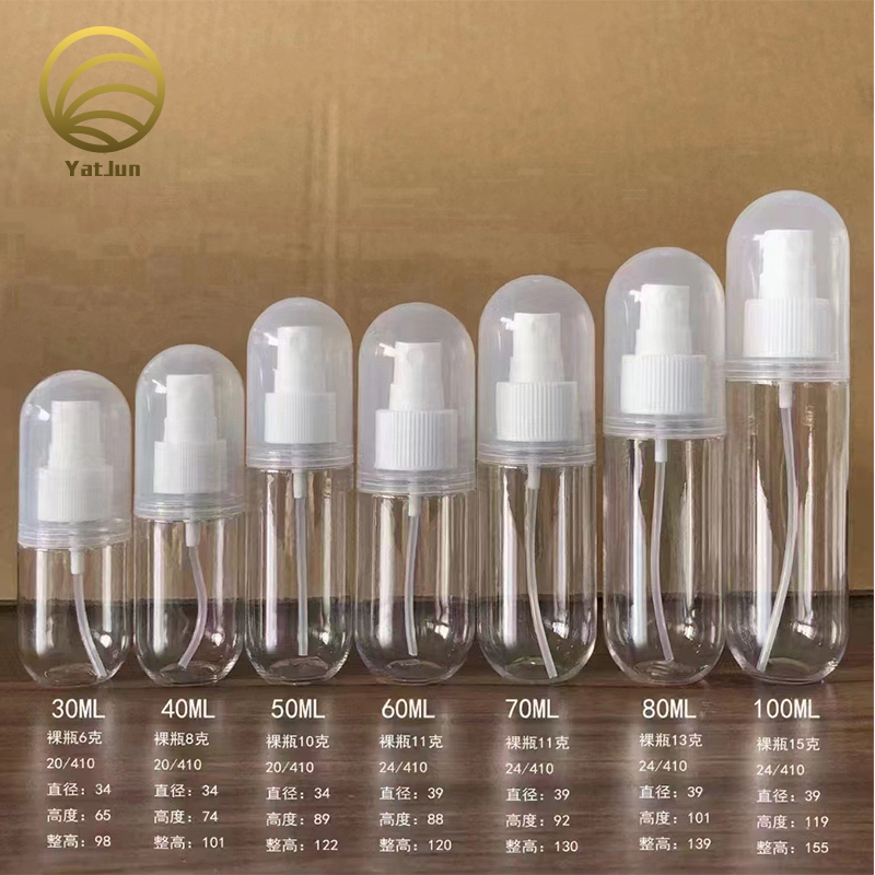 30ml-100ml Clear Black PET Bottle | Two-Tone Cosmetic Packaging | Lotion/Spray Pump Options | OEM