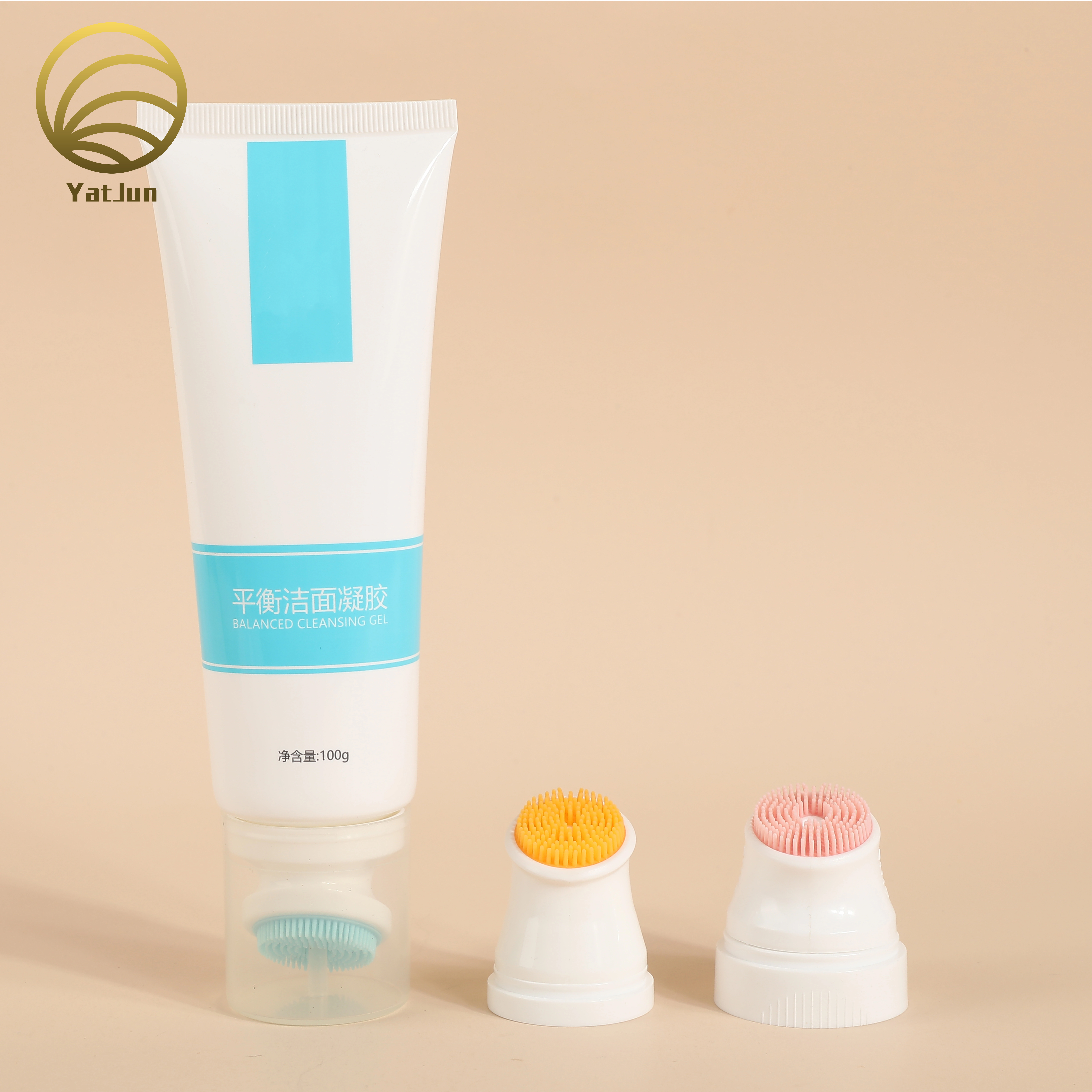 120g Cleaning Plastic Tube with Brush Head Refillable Cosmetic &Household Packaging OEM Customizable