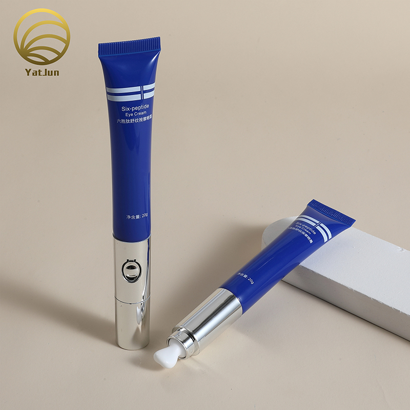 Eye Cream Tube with Massage Head PE Plastic &Inner Plug for Anti-Aging Serums OEM Customizable