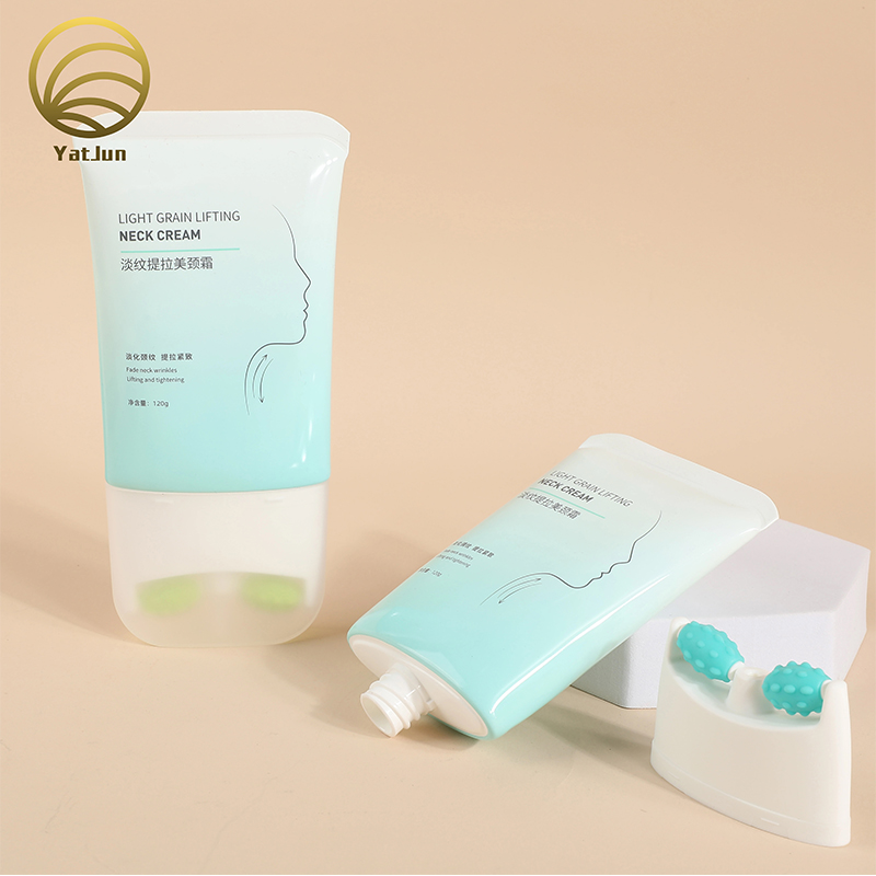 Empty Oval PE Plastic Tube Refillable Slim Body Gel & Cream Container with Dual Roller Massage 