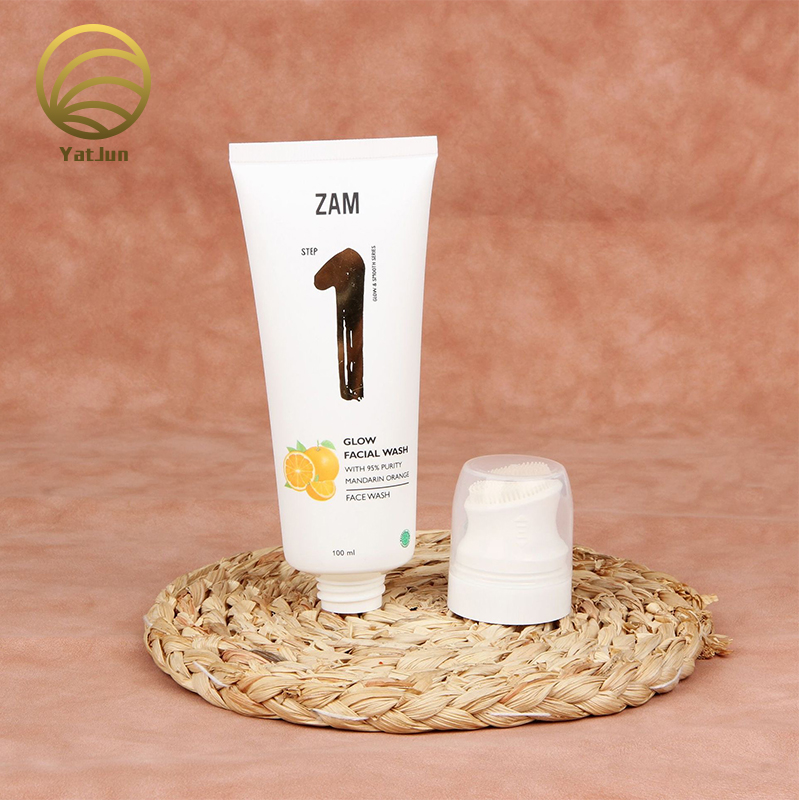 120ml White PE Tube with Brush Cap | Facial Cleansing Packaging | OEM Private Label