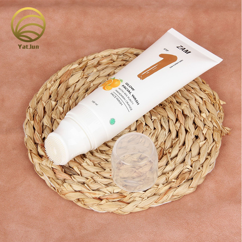 120ml White PE Tube with Brush Cap | Facial Cleansing Packaging | OEM Private Label
