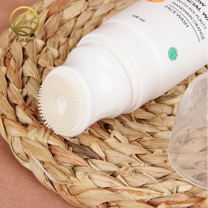 120ml White PE Tube with Brush Cap | Facial Cleansing Packaging | OEM Private Label