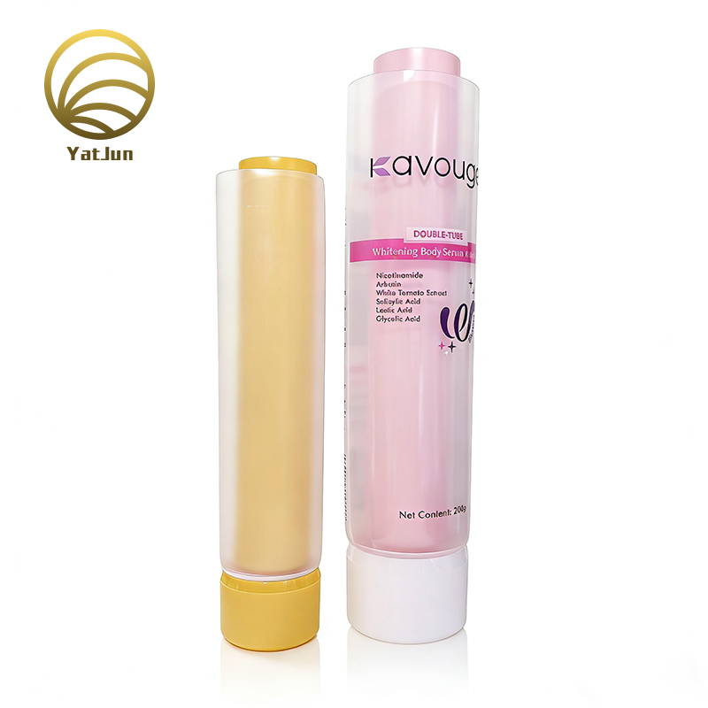 Cosmetic Packaging-Customizable empty dual-chamber double-layer squeeze tube packaging for skincare